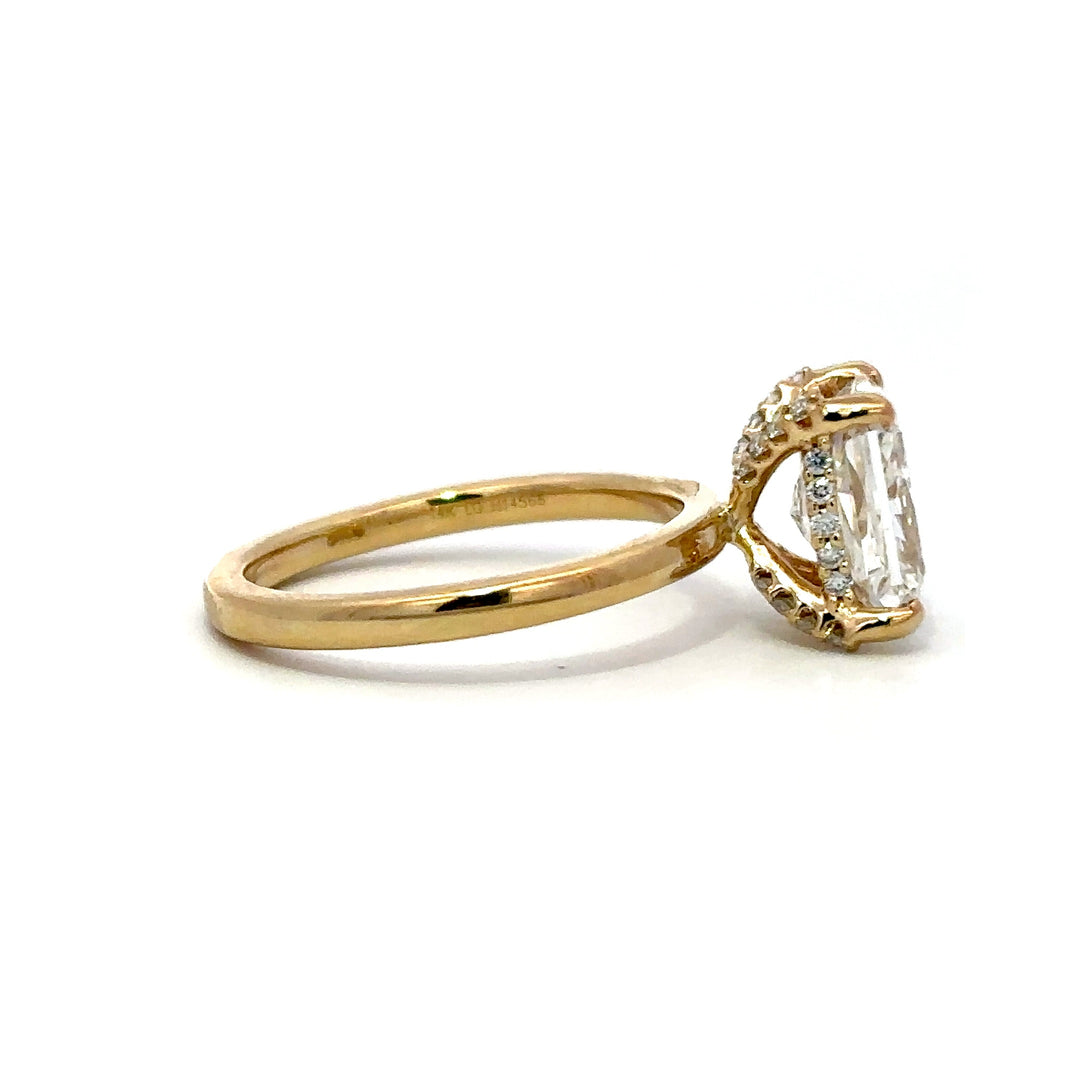 Hidden Halo Ring (Radiant) - 14k Yellow Gold 2.50ct #12139
