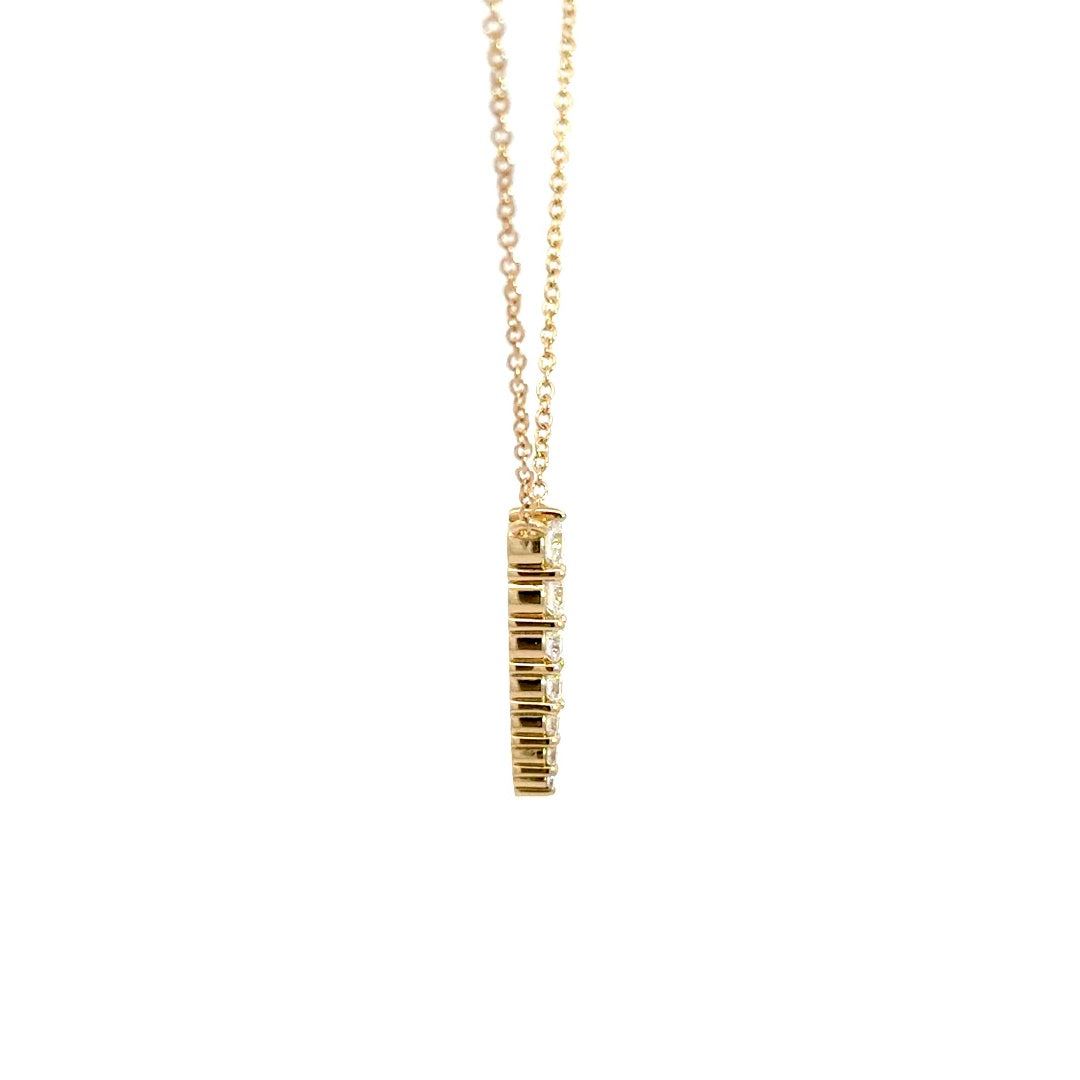 Graduated Diamond Drop Necklace - 14k Yellow Gold 0.17ctw #12003