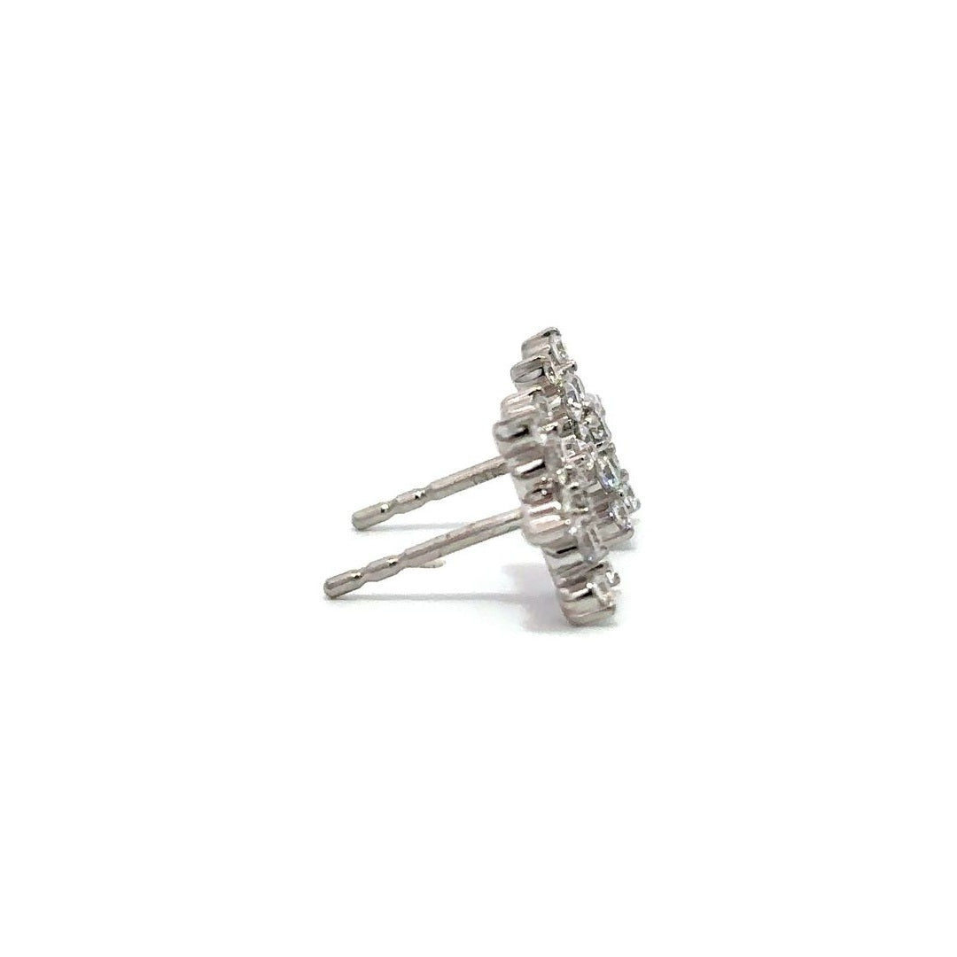 Snowflake Earrings - 14k White Gold 0.50ctw #12001