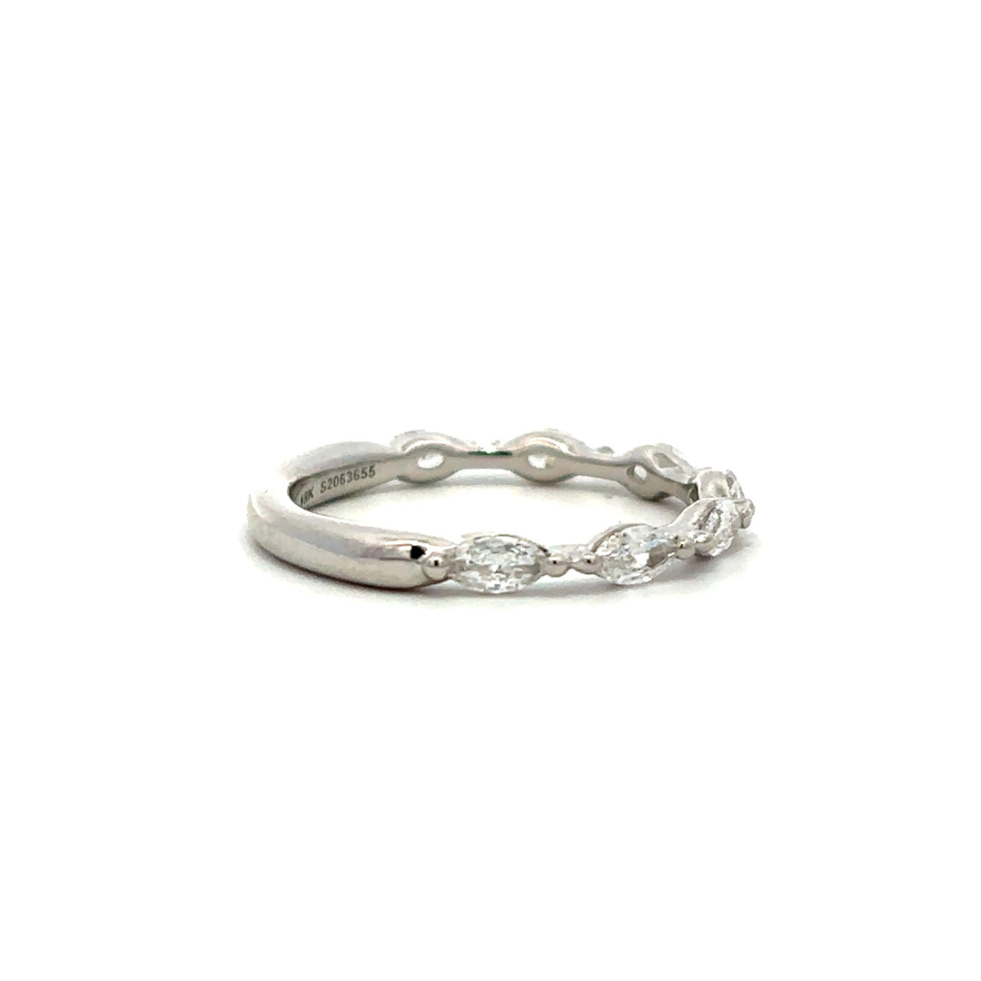 Half Eternity Ring (Marquise) - 14k White Gold 0.42ctw #12094