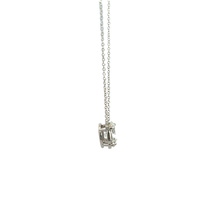 Solitaire Necklace (Oval) - 14k White Gold 1.52ct #12101