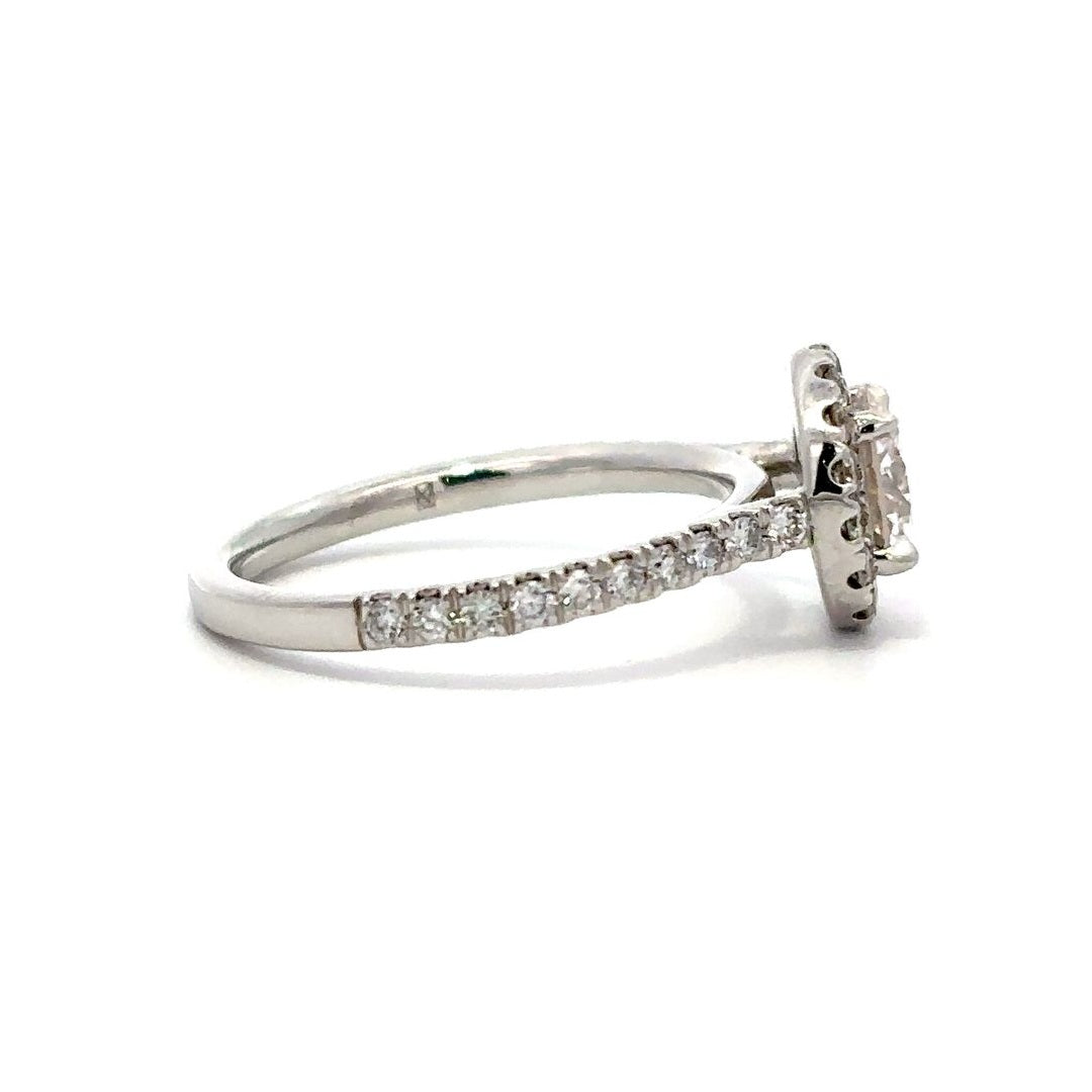 Halo Ring (Round) - 14k White Gold