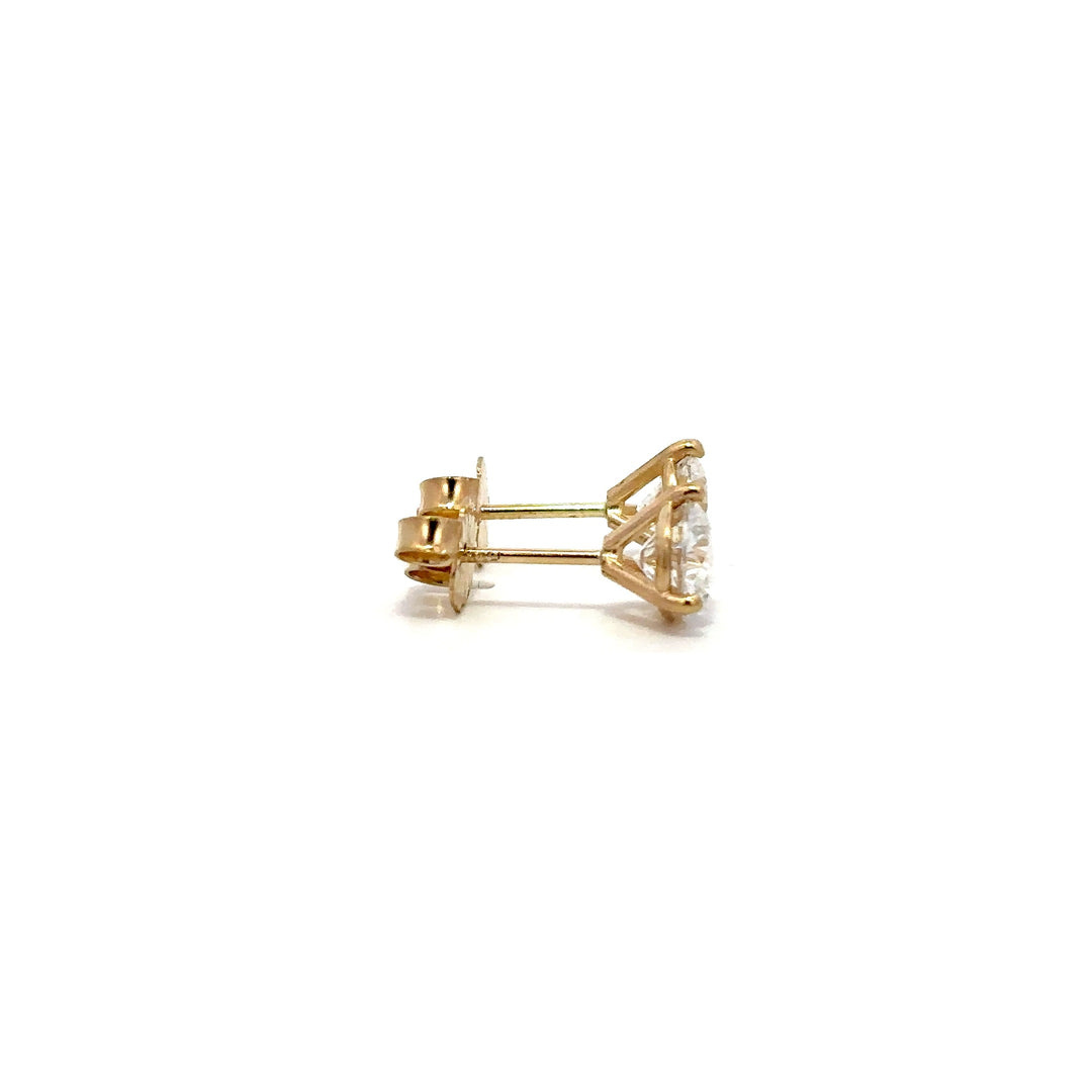 Solitaire Earrings (Martini-Set) - 14k Gold
