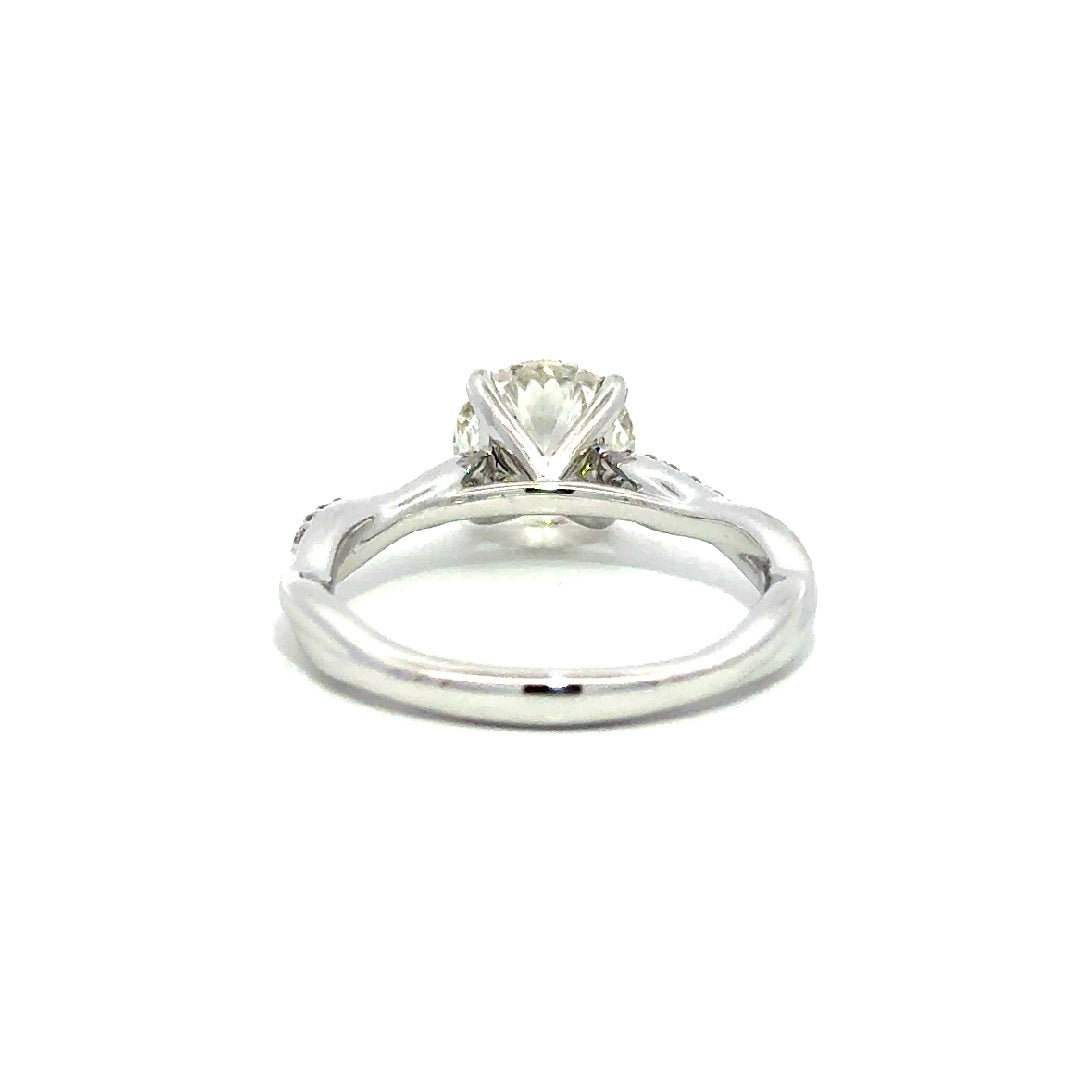 Twist Ring (Round) - 14k White Gold 1.78ct #12204