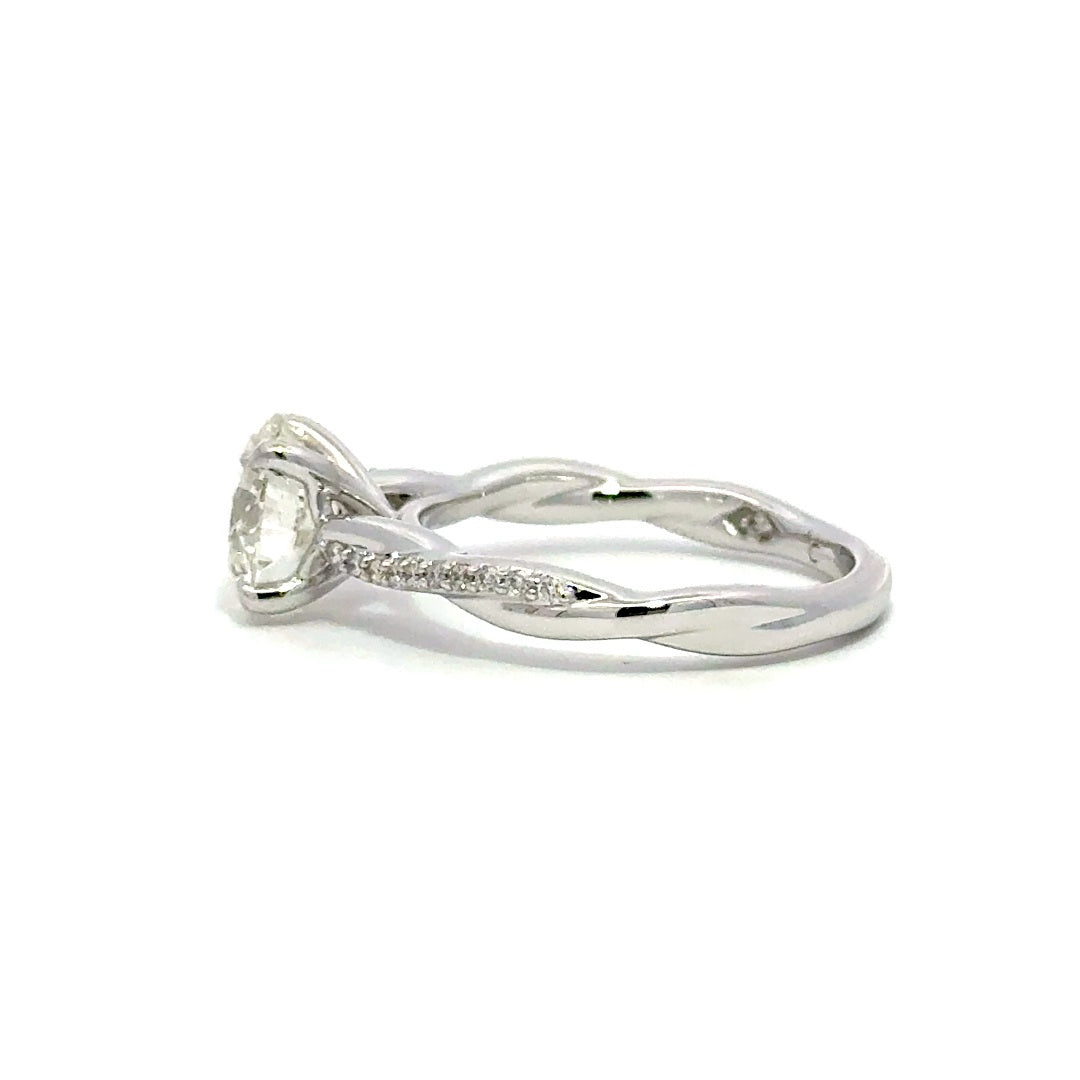 Twist Ring (Round) - 14k White Gold 1.78ct #12204