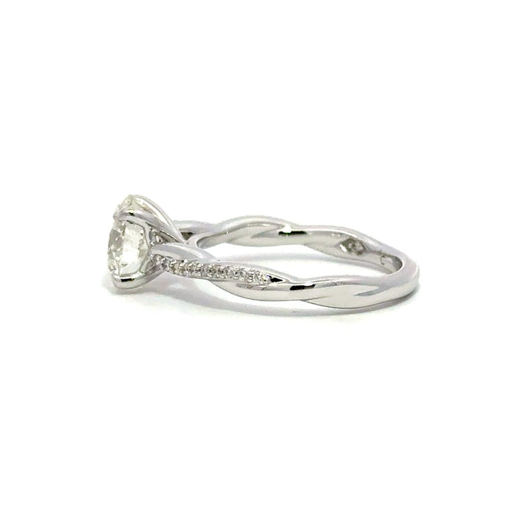 Twist Ring (Round) - 14k White Gold 1.78ct #12204