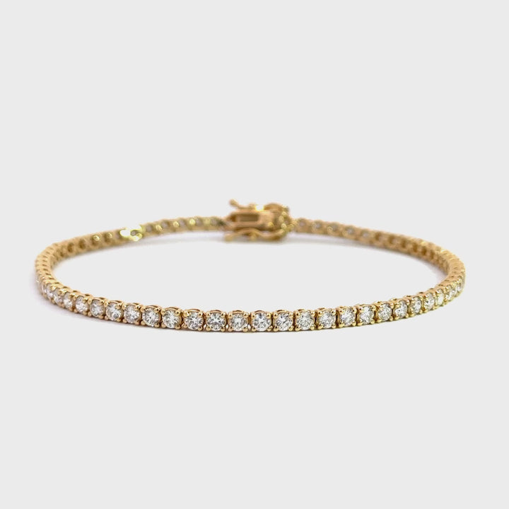 Tennis Bracelet - 14k Yellow Gold 3.00ct #10813