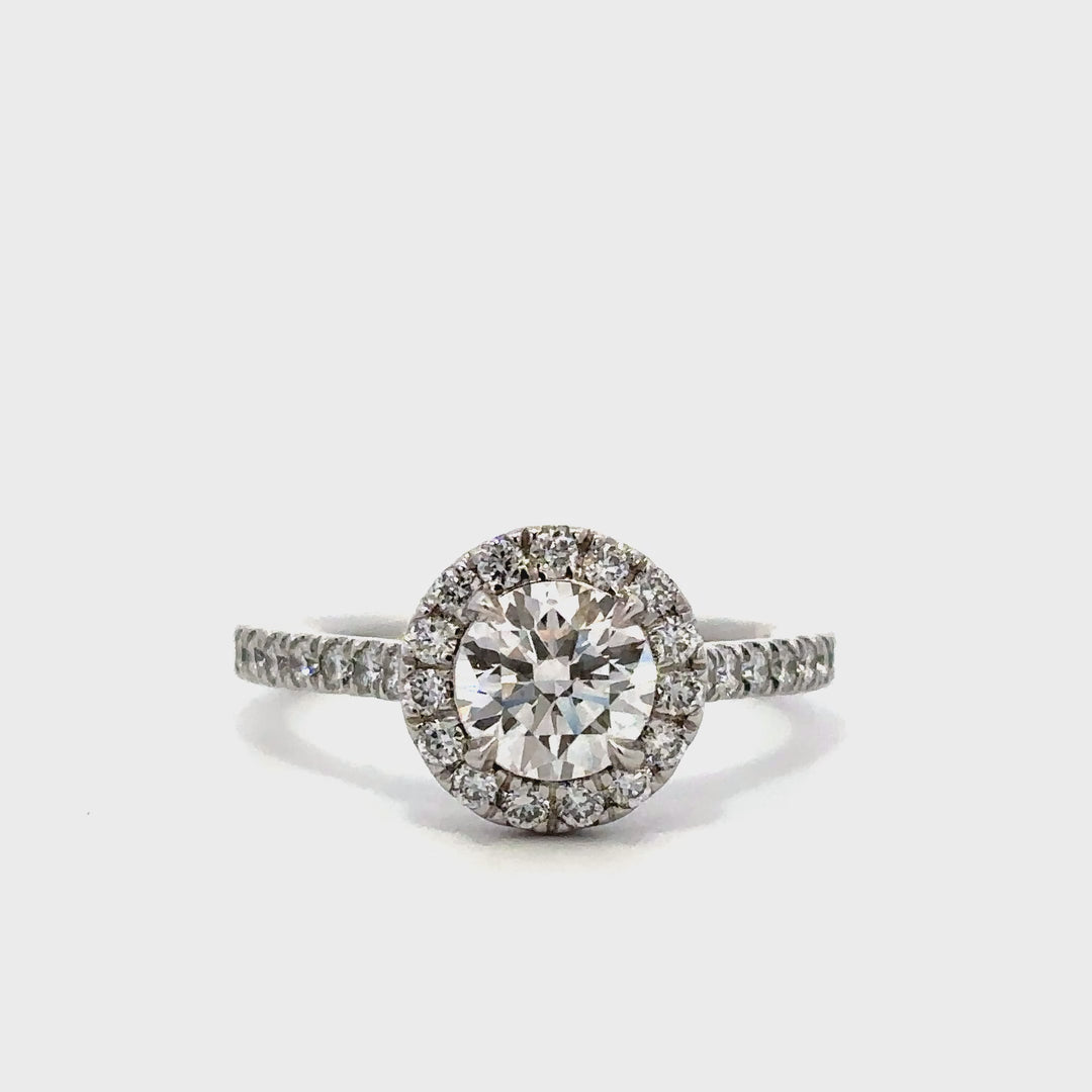Halo Ring (Round) - 14k White Gold
