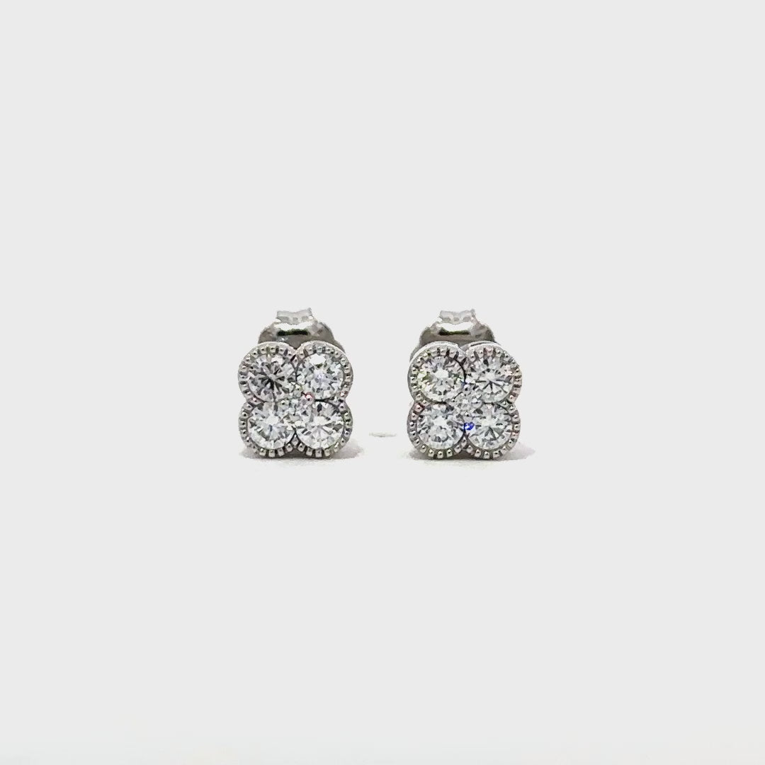 Clover Earrings - 14k White Gold 0.50ctw #11363