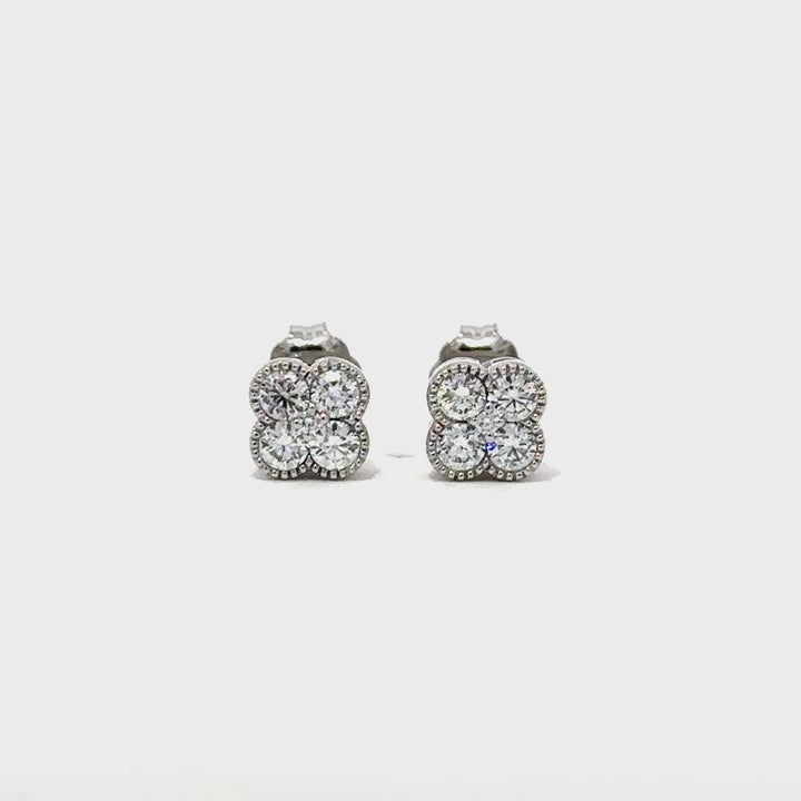 Clover Earrings - 14k White Gold 0.50ctw #11363