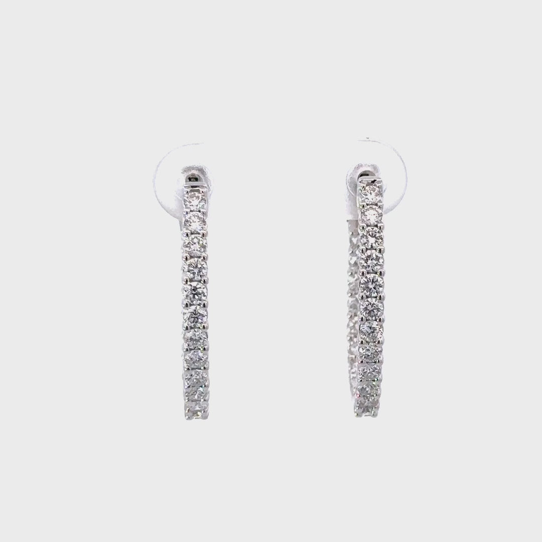 Hoop Earrings (Oval) - 10k White Gold 1.50ct #11220