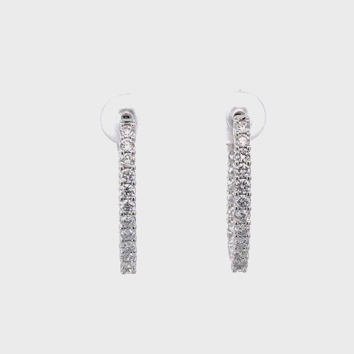 Hoop Earrings (Oval) - 10k White Gold 1.50ct #11220