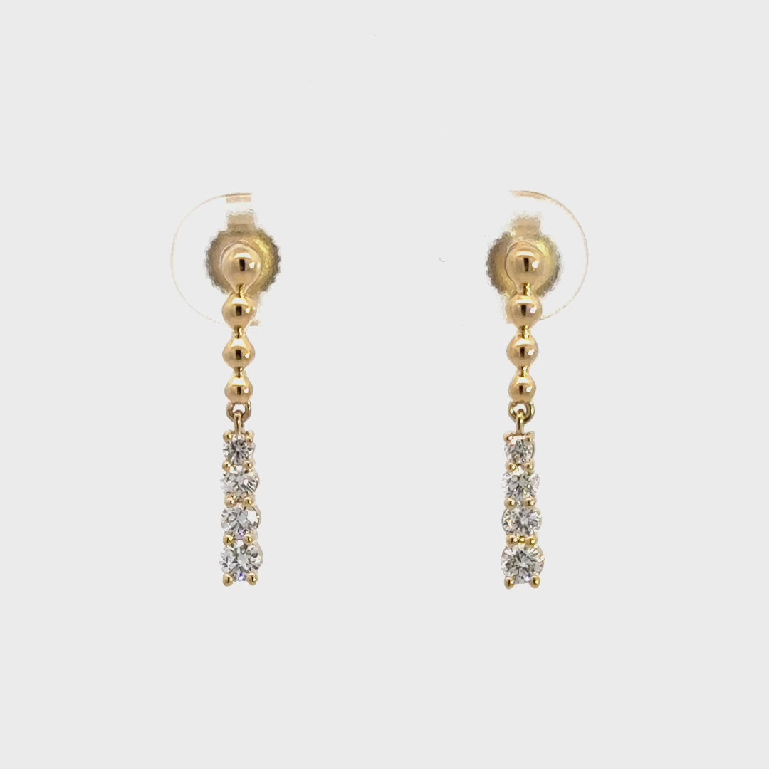 Dangle Earrings - 14k Yellow Gold 0.32ctw #11383
