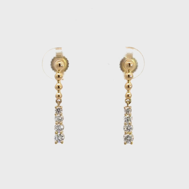 Dangle Earrings - 14k Yellow Gold 0.32ctw #11383