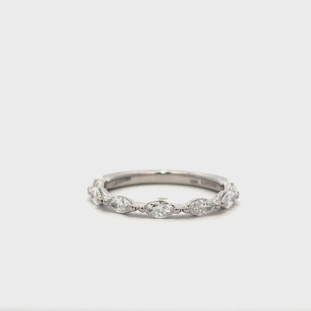 Half Eternity Ring (Marquise) - 14k White Gold 0.42ctw #12094