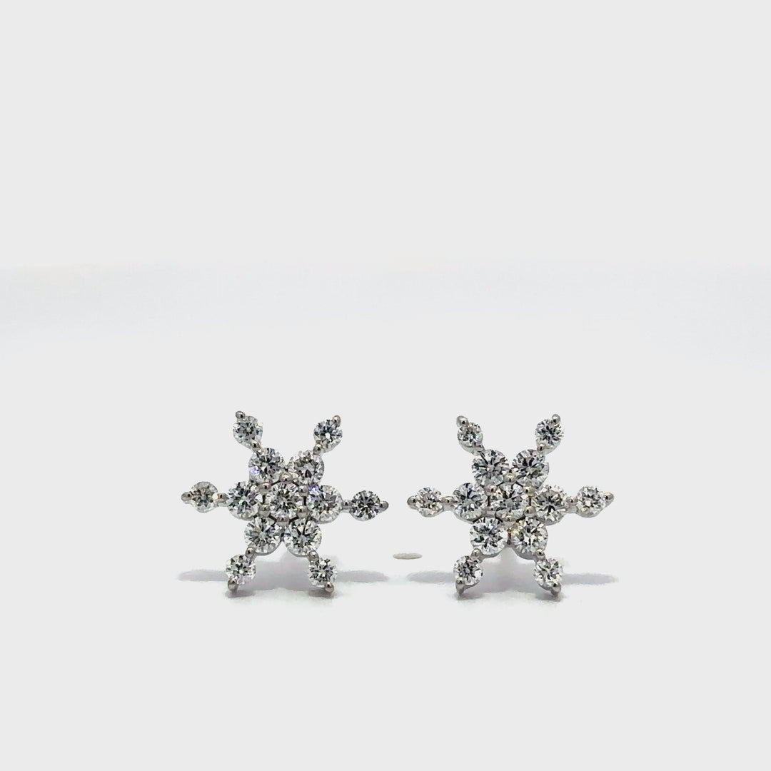 Snowflake Earrings - 14k White Gold 0.50ctw #12001