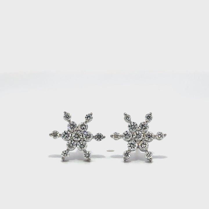 Snowflake Earrings - 14k White Gold 0.50ctw #12001