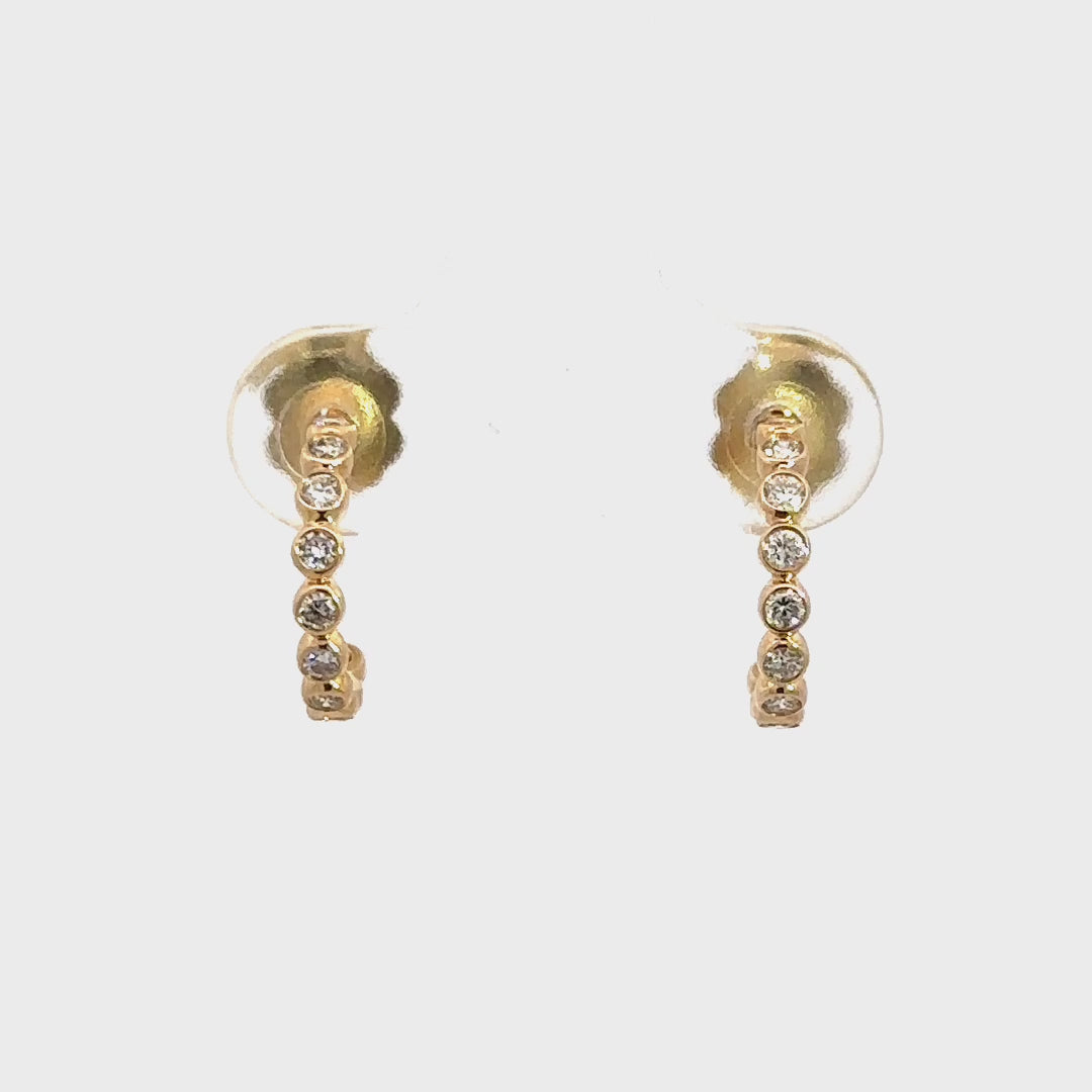 Bezel Hoop Earrings - 14k Yellow Gold 0.33ctw #11368