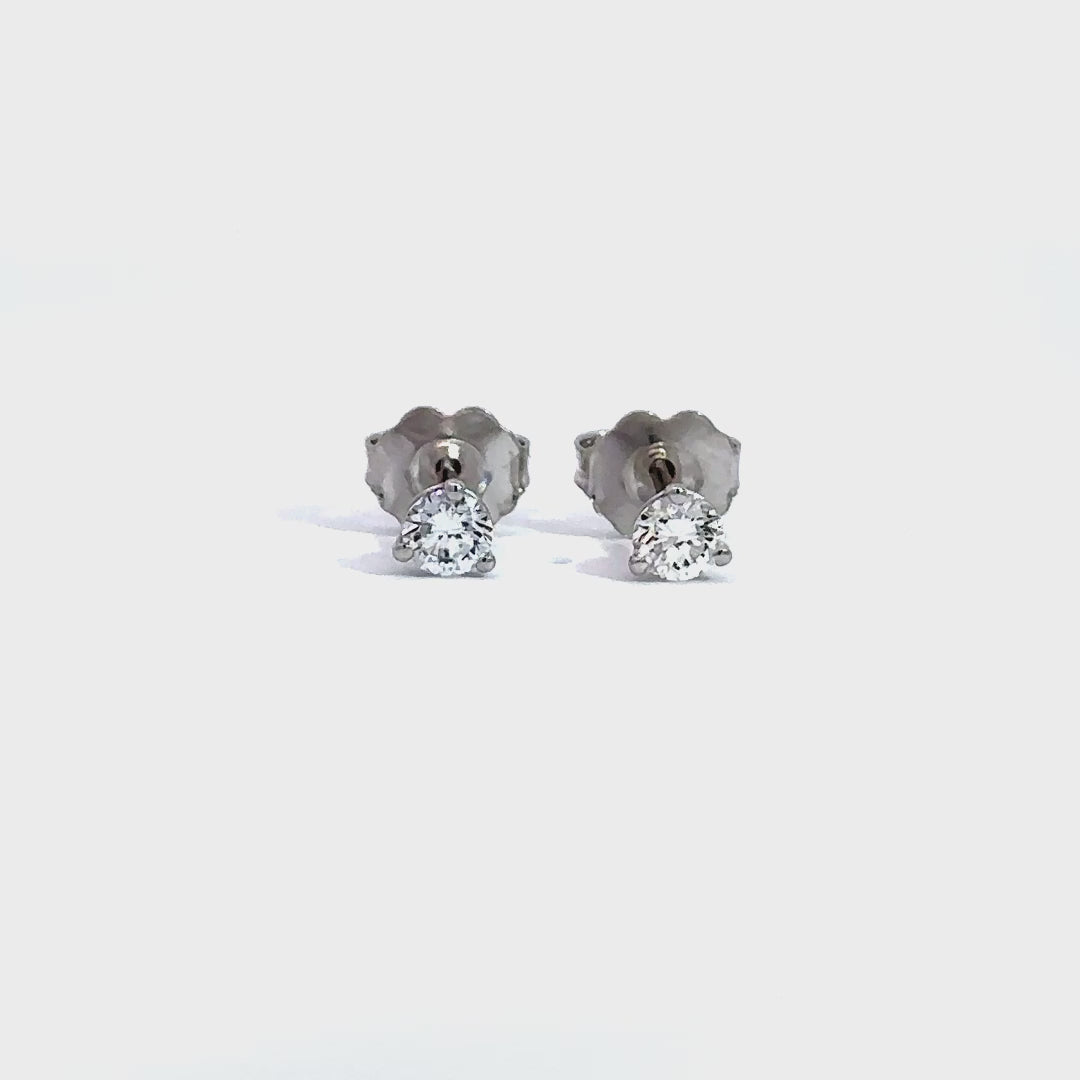 Solitaire Earrings (Martini-Set) - 14k Gold