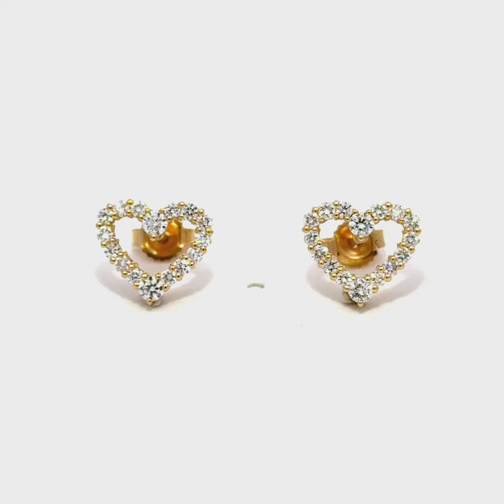 Heart Earrings - 14k Yellow Gold 0.50ctw #12004