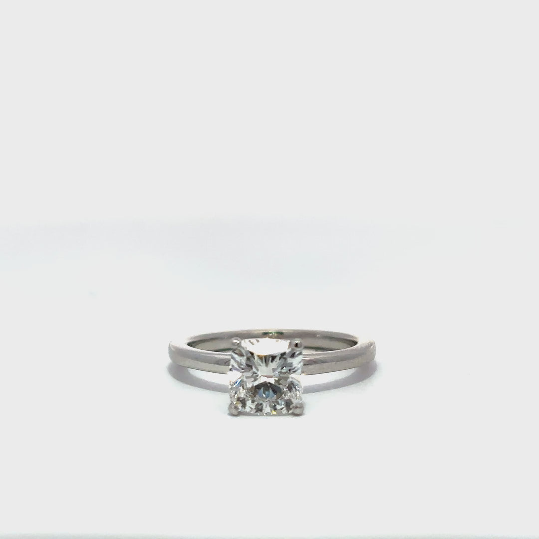 Hidden Halo (Square Cushion) - 14k White Gold 1.55ct #12050