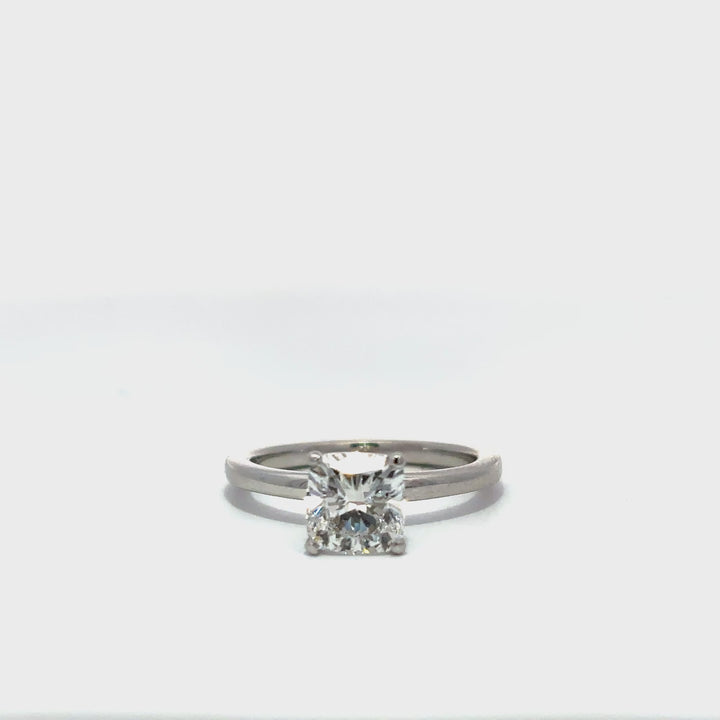 Hidden Halo (Square Cushion) - 14k White Gold 1.55ct #12050