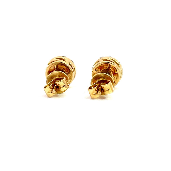 Halo Earrings - 14k Yellow Gold 0.74ct #10708