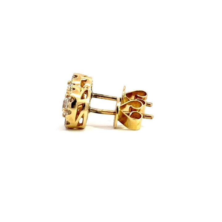 Halo Earrings - 14k Yellow Gold 0.74ct #10708