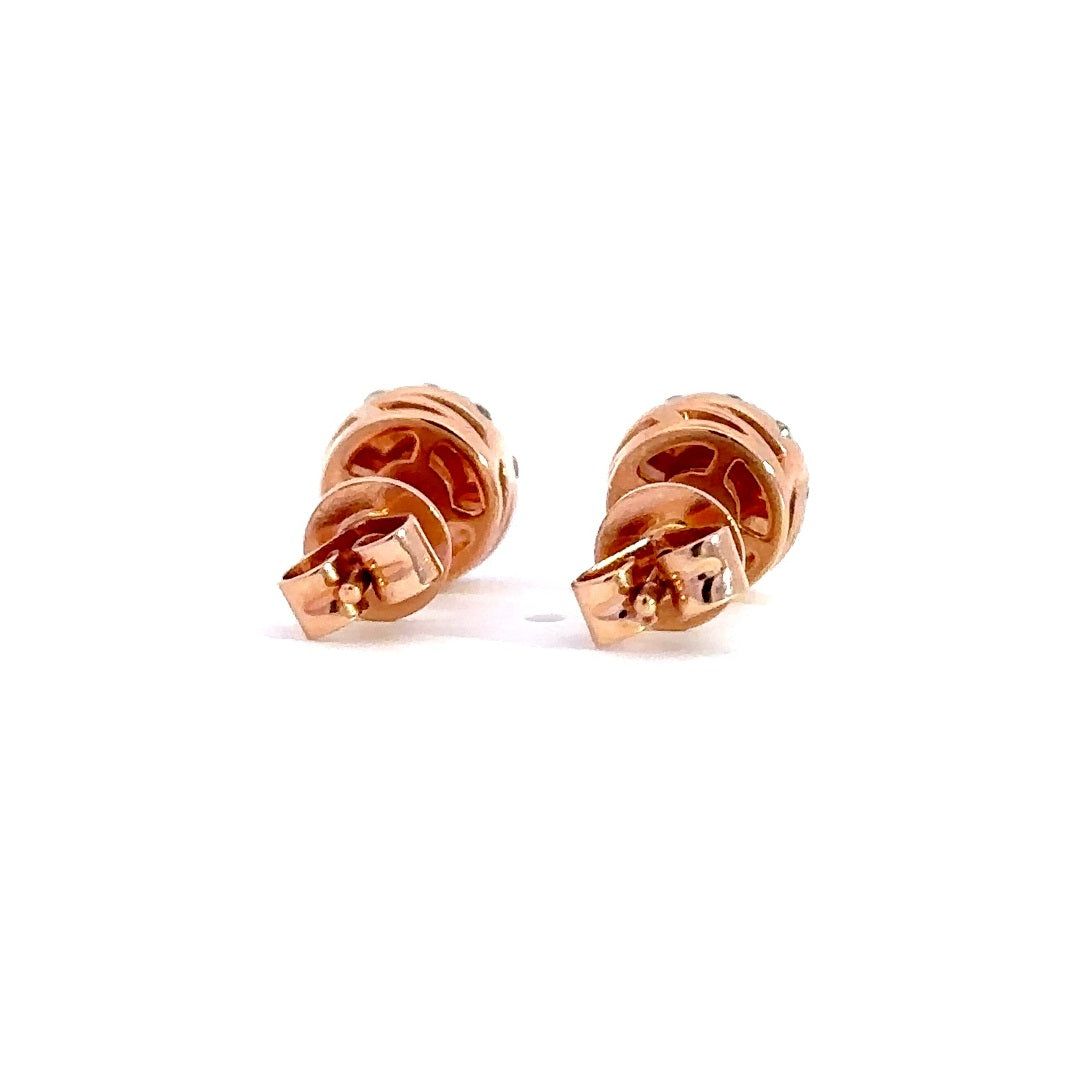 Halo Earrings - 14k Rose Gold 0.76ct #10709