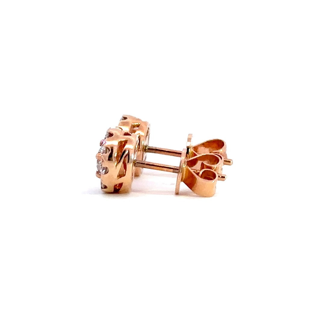 Halo Earrings - 14k Rose Gold 0.76ct #10709