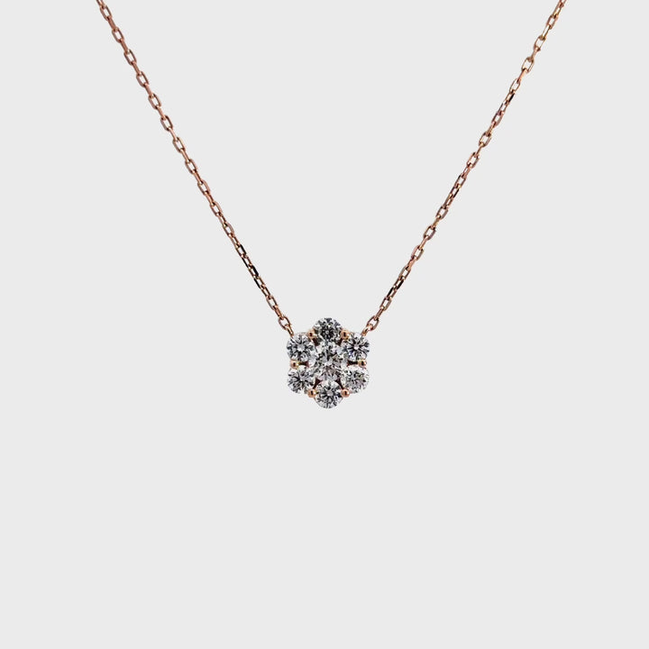 Flower Necklace - 14k Rose Gold 0.47ct #12213