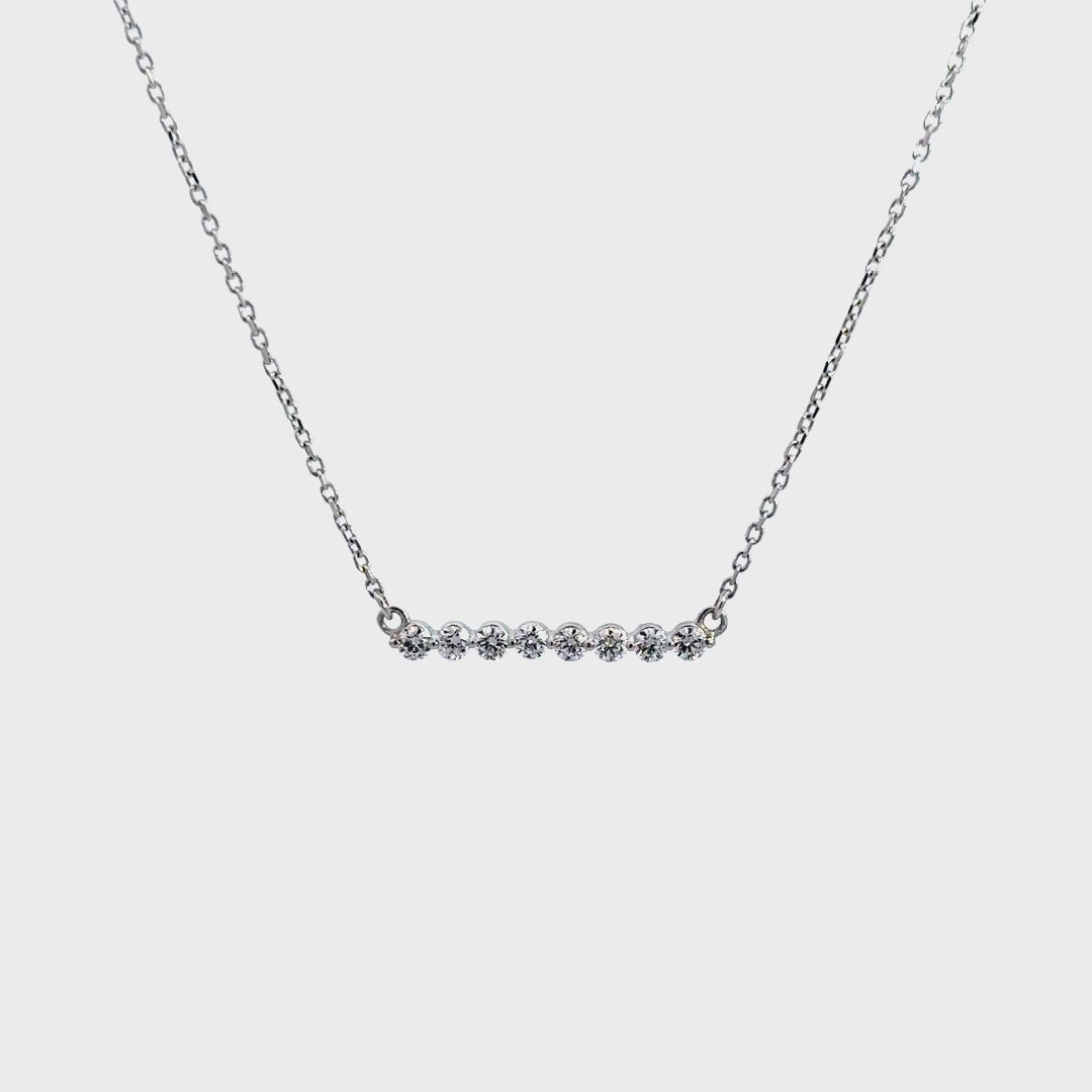Diamond Bar Necklace - 14k White Gold 0.25ct #11166