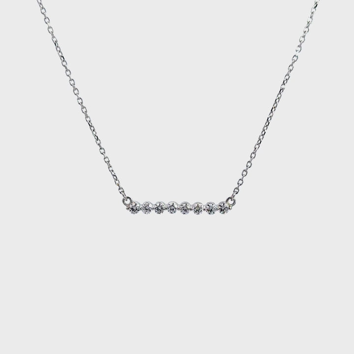 Diamond Bar Necklace - 14k White Gold 0.25ct #11166
