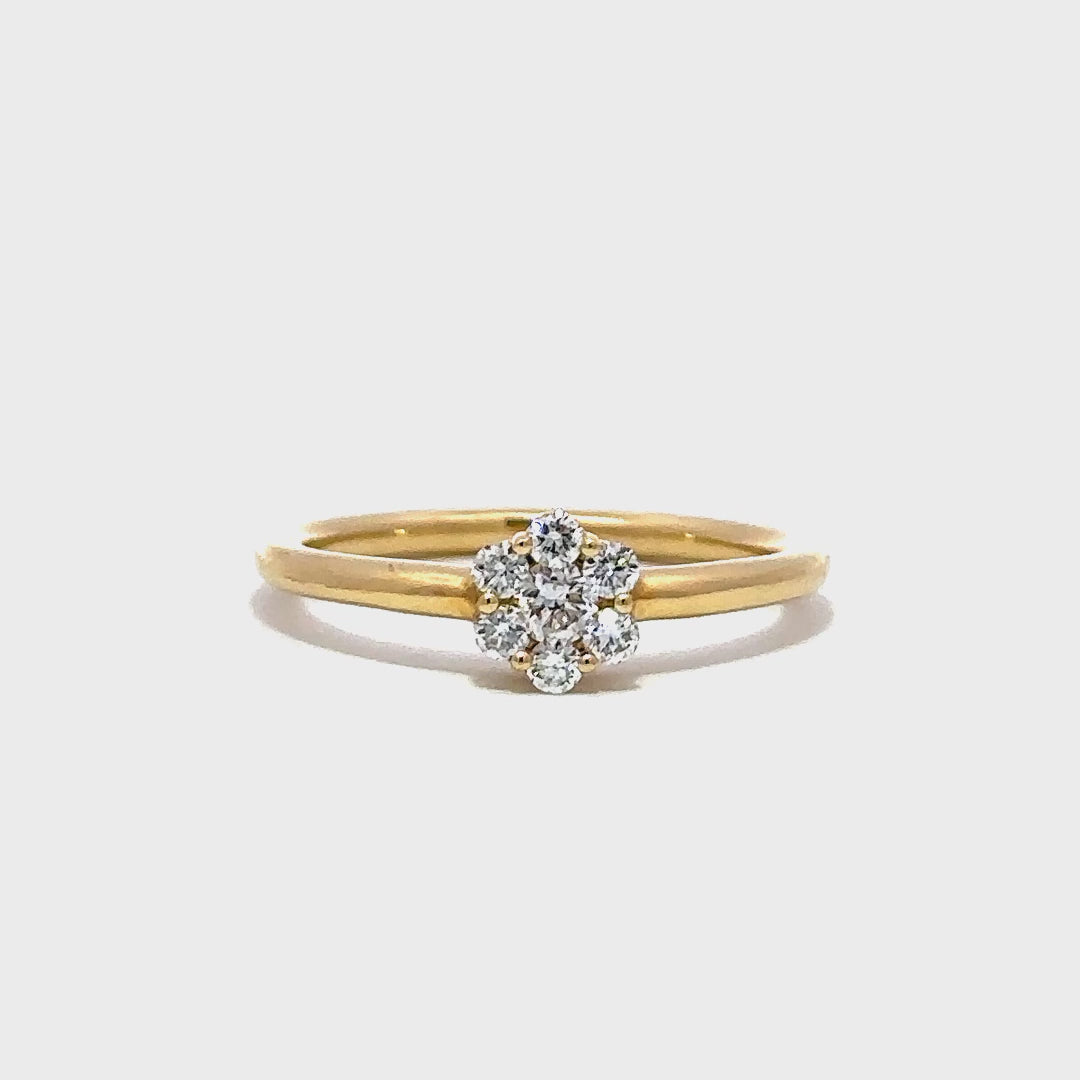 Flower Ring - 14k Yellow Gold 0.25ct #10691