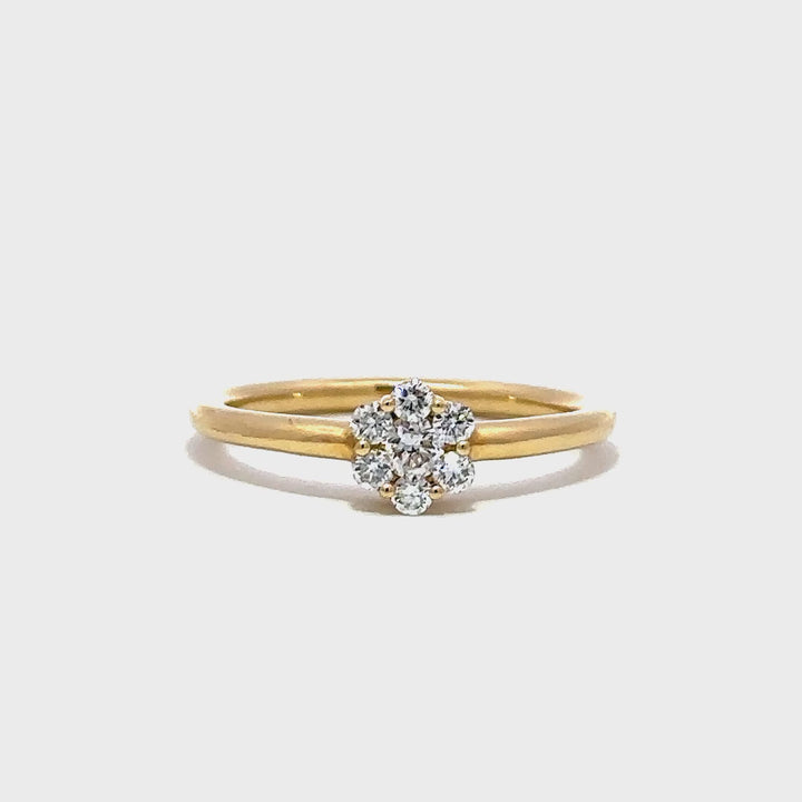 Flower Ring - 14k Yellow Gold 0.25ct #10691