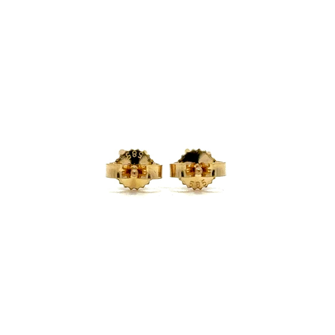 Solitaire Earrings (4-Prong) - 14k White and Yellow Gold