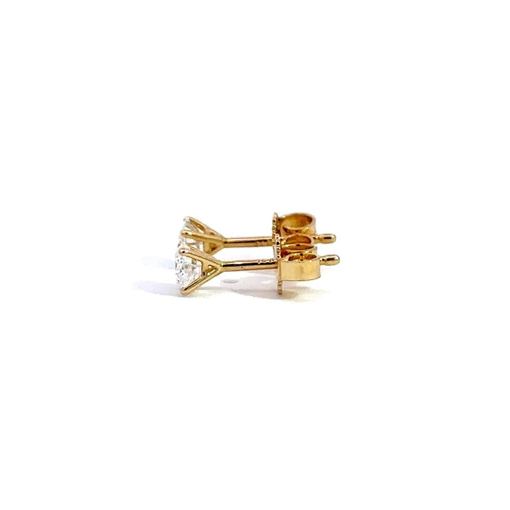 Solitaire Earrings (4-Prong) - 14k White and Yellow Gold