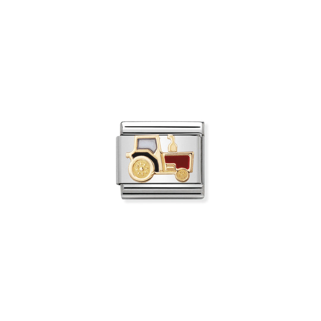 Composable Charm Link - "Tractor" in Stainless Steel & 18k Yellow Gold #13208