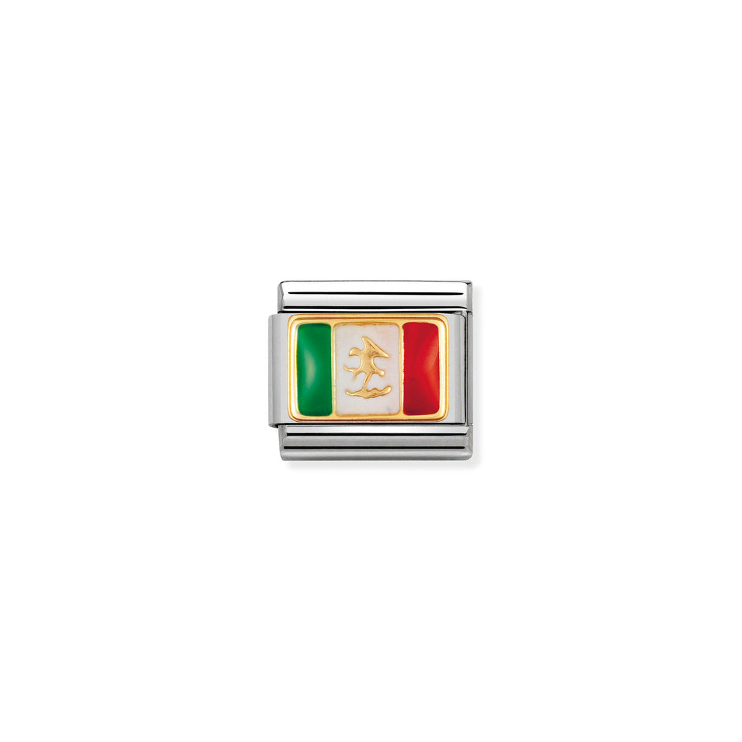 Composable Charm Link - "Mexico" in Stainless Steel with 18k Yellow Gold #13067