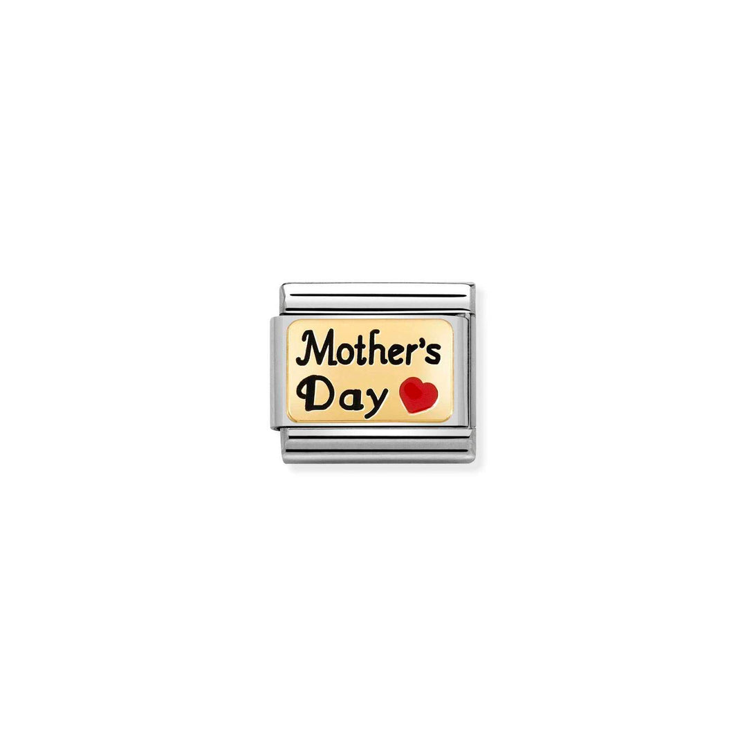 Composable Charm Link - "Mother's Day" in Stainless Steel & 18k Yellow Gold #13065