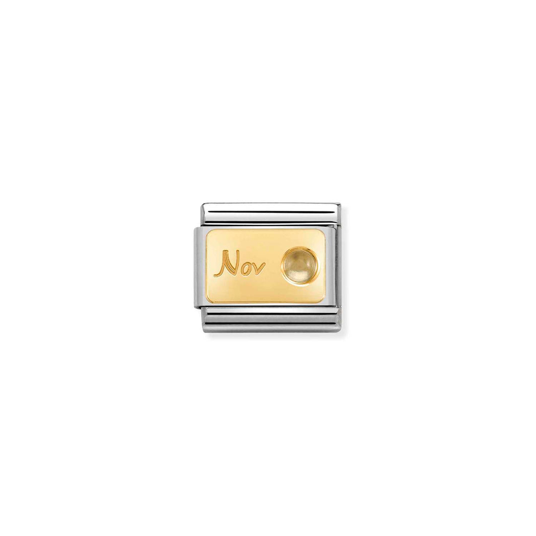 Composable Charm Link - Birthstones in Stainless Steel & 18k Yellow Gold