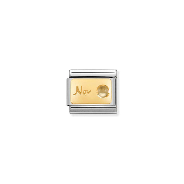 Composable Charm Link - Birthstones in Stainless Steel & 18k Yellow Gold