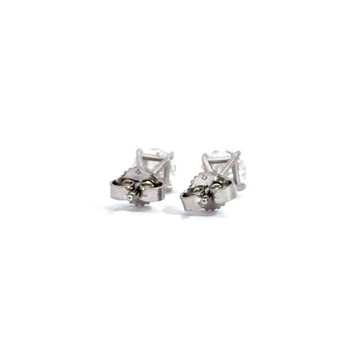 Solitaire Earrings (4-Prong) - 14k White and Yellow Gold