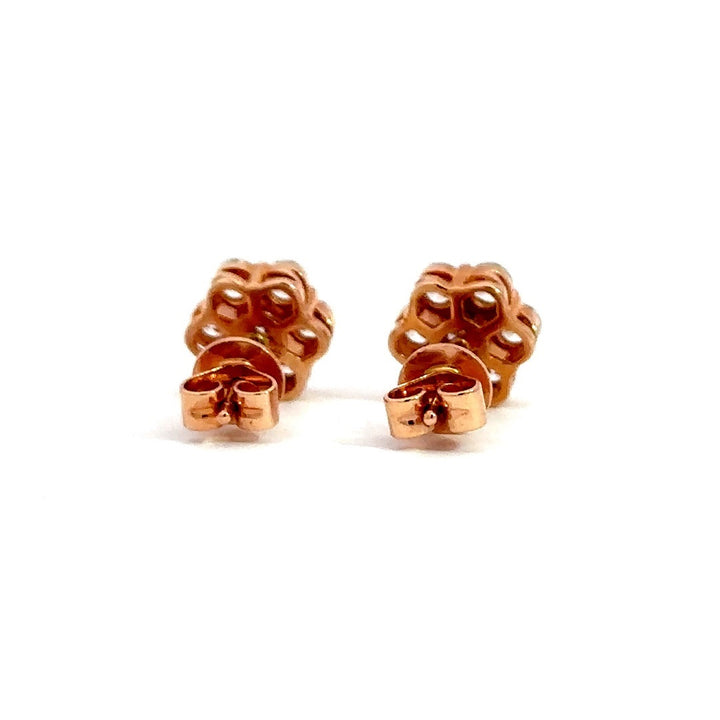 Flower Stud Earrings - 14k White & Rose Gold