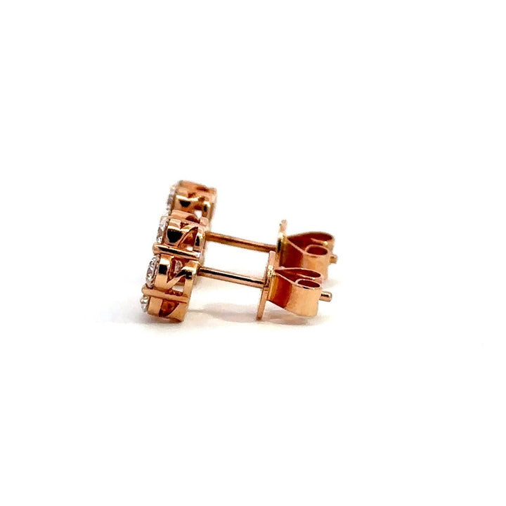 Flower Stud Earrings - 14k White & Rose Gold