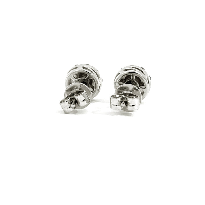 Halo Earrings - 14k White Gold 0.74ct #10705