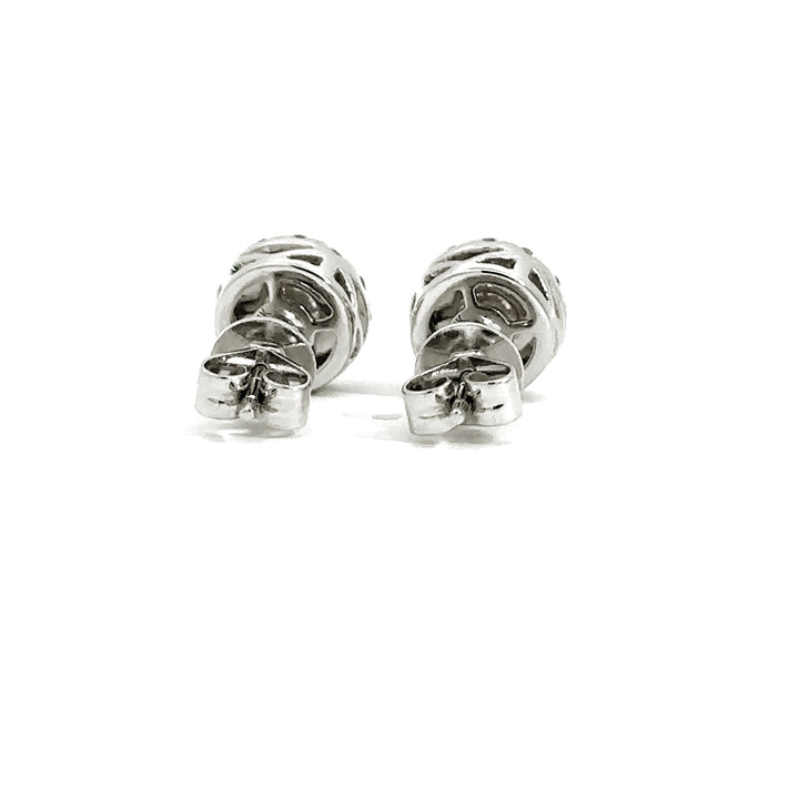 Halo Earrings - 14k White Gold 1.10ct #10706