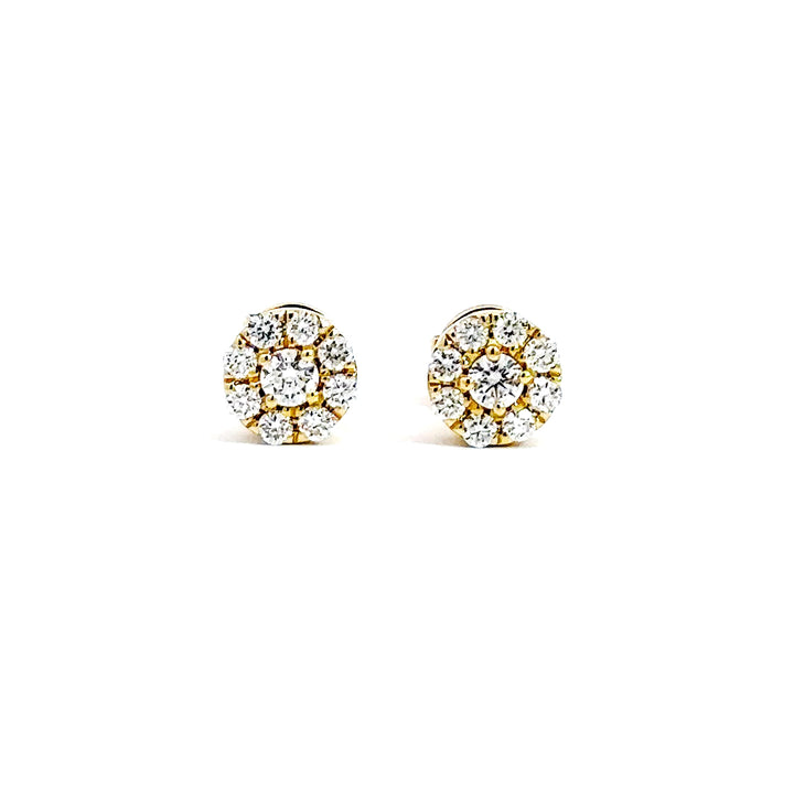 Halo Earrings - 14k Yellow Gold 0.52ct #10707