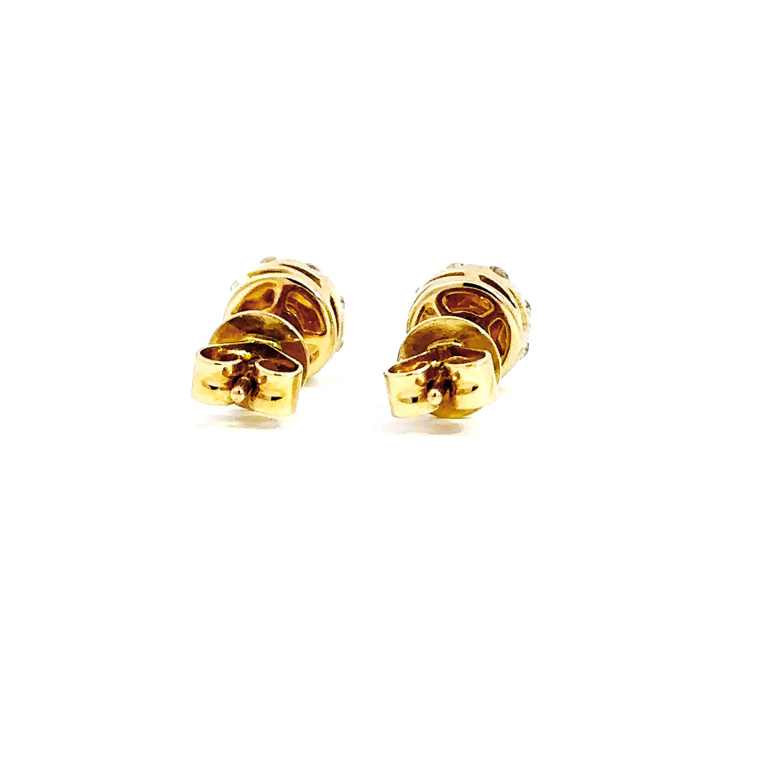 Halo Earrings - 14k Yellow Gold 0.52ct #10707