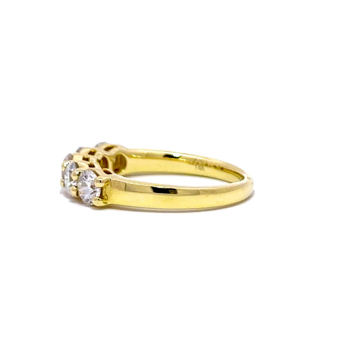 5 Stone Ring - 14k Yellow Gold Shared Prong Ring 1.28ct #10719